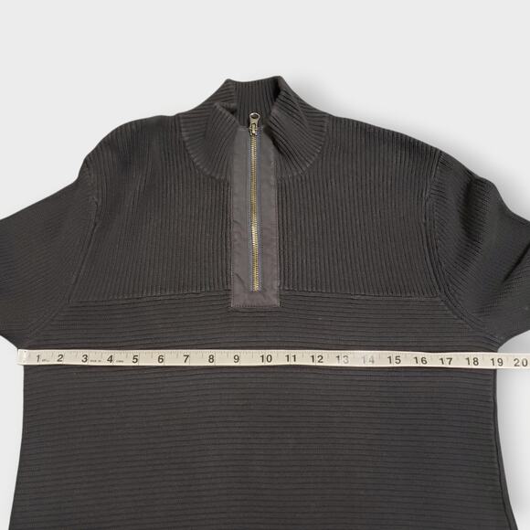 Toad&co Mens Emmett 1/4 Zip Pullover Sweater Black Organic Cotton Sz Small - Picture 9 of 12